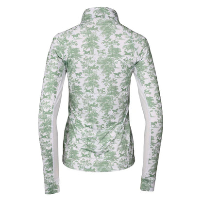 Dapplebay Equestrian Toile 1/4 Zip Light Riding Top - Long Sleeve