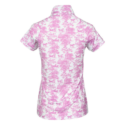Dapplebay Equestrian Toile 1/4 Zip Light Riding Top - Short Sleeve