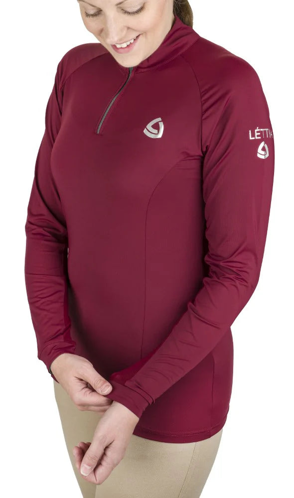 Lettia Ladies Quarter Zip Neck UPF 50+ Sun Shirt